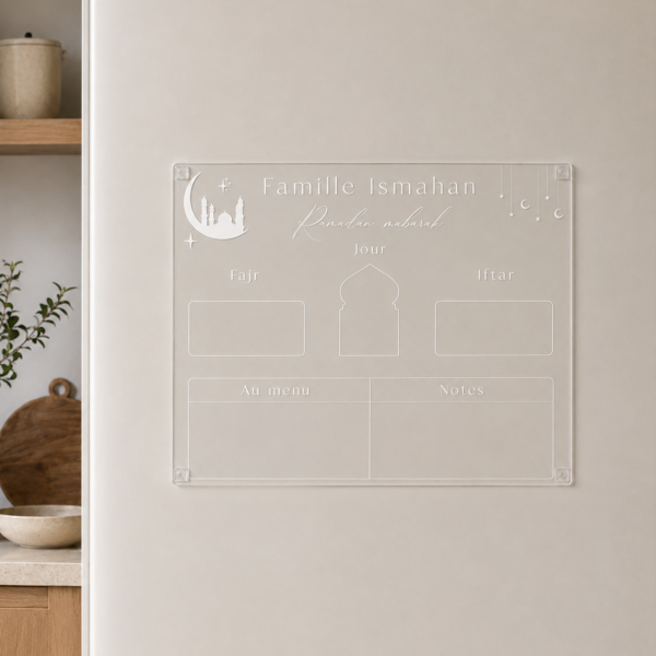 calendrier ramadan en plexiglas