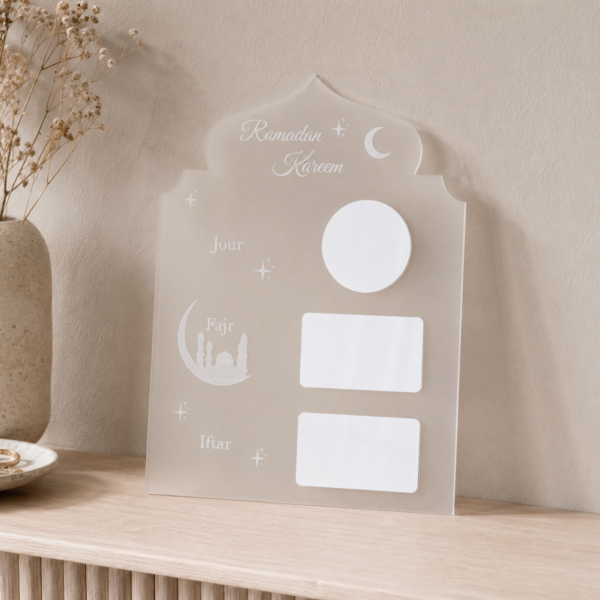 calendrier ramadan en plexiglas givré