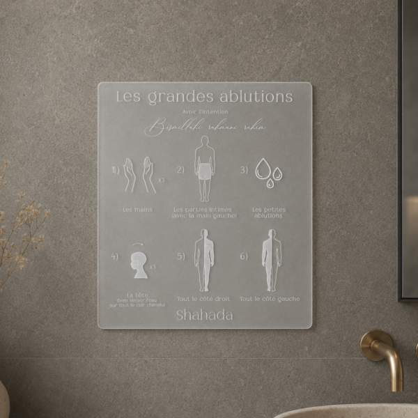 pancarte grande ablution plexi givré