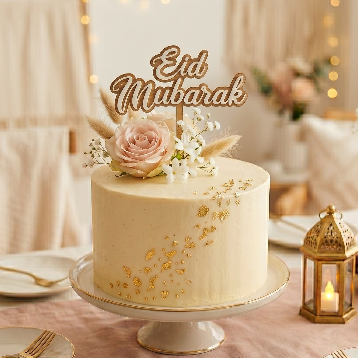 Manara — Cake topper Eid Mubarak sur gâteau