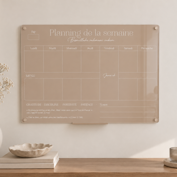 planning hebdomadaire islam
