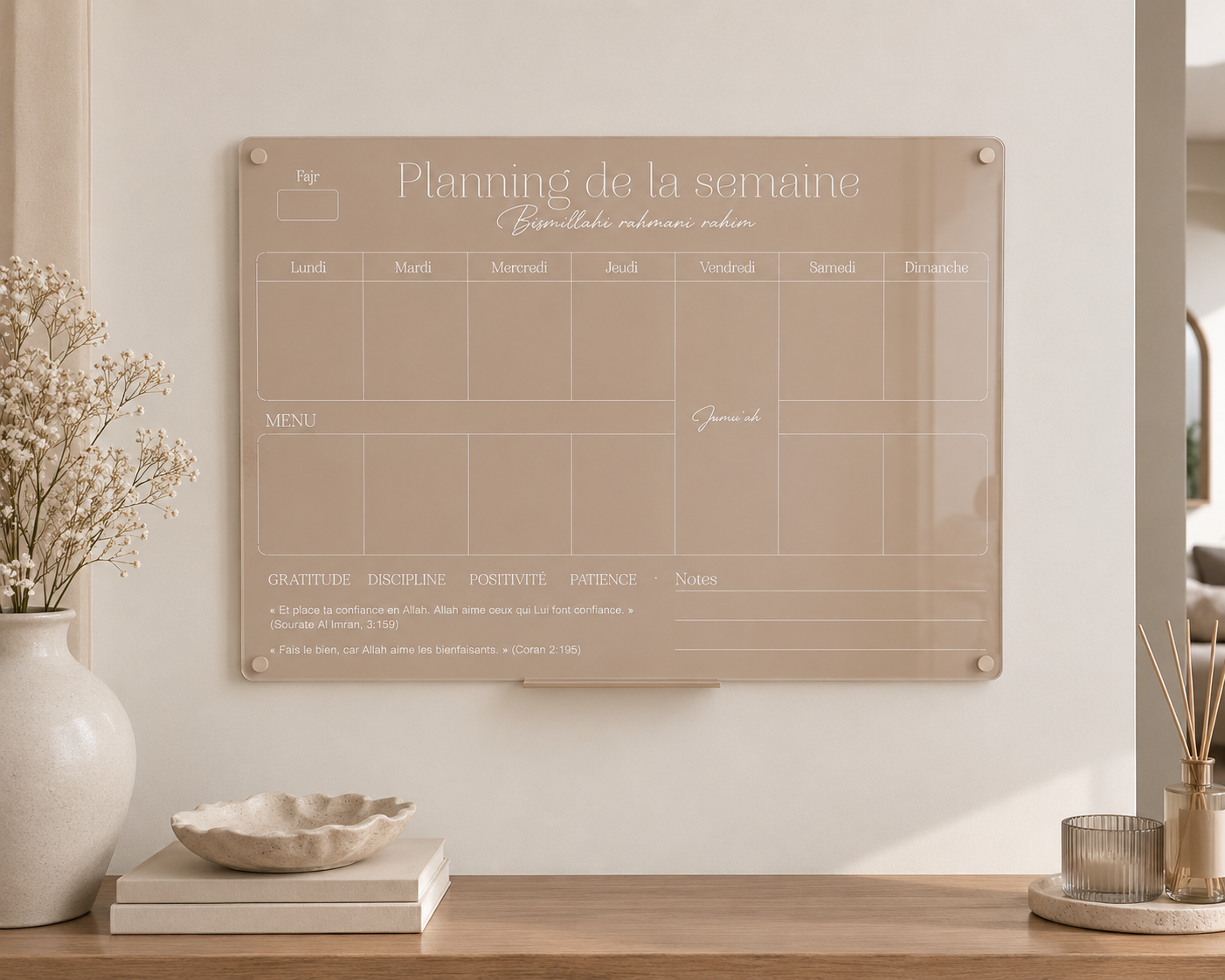 planning hebdomadaire islam